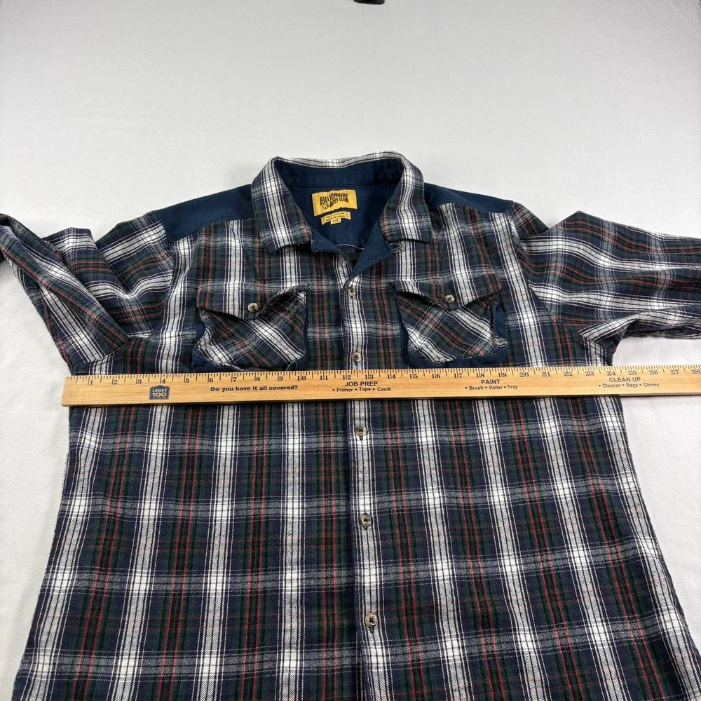 Billionaire Boys Club Flannel Shirt Mens 2XL Blue Plaid Button Up Long Sleeve‎